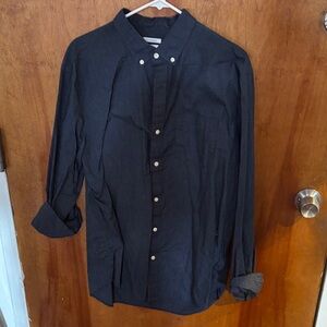 Old Navy Black Long-Sleeve Button-Down Shirt